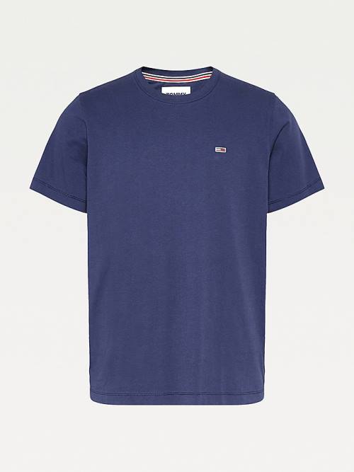 Blue Tommy Hilfiger Classics Organic Cotton Men's T Shirts | TH068OXJ