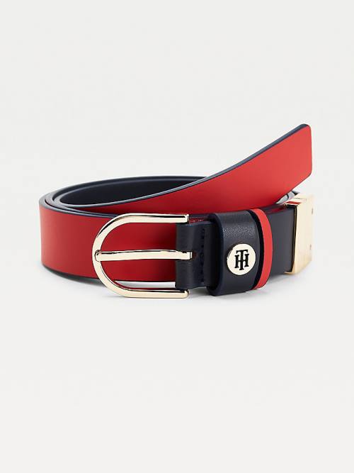 Blue Tommy Hilfiger Classics Reversible Organic Leather Women's Belts | TH124NBV