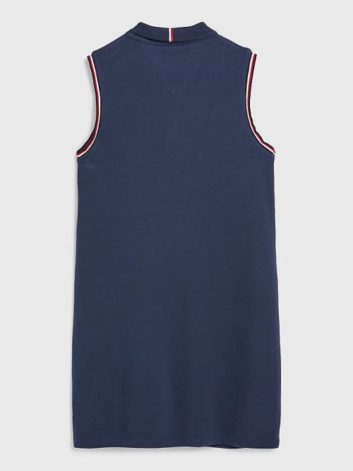 Blue Tommy Hilfiger Classics Sleeveless Polo Girls' Dress | TH286TUS