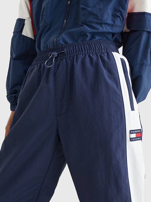 Blue Tommy Hilfiger Colour-Blocked Archive Wind Women's Pants | TH204QRY