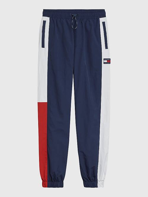 Blue Tommy Hilfiger Colour-Blocked Archive Wind Women's Pants | TH204QRY