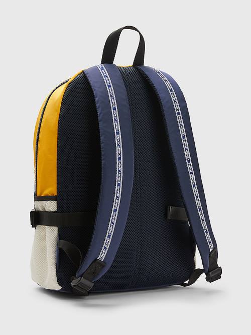 Blue Tommy Hilfiger Colour-Blocked Backpack Men's Bags | TH619ATM