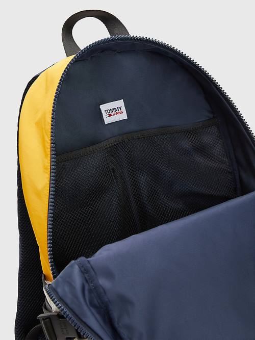 Blue Tommy Hilfiger Colour-Blocked Backpack Men's Bags | TH619ATM