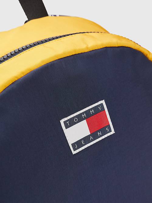 Blue Tommy Hilfiger Colour-Blocked Backpack Men's Bags | TH619ATM