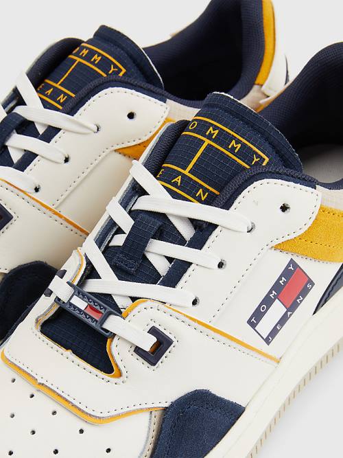 Blue Tommy Hilfiger Colour-Blocked Basket Men's Sneakers | TH208OZX