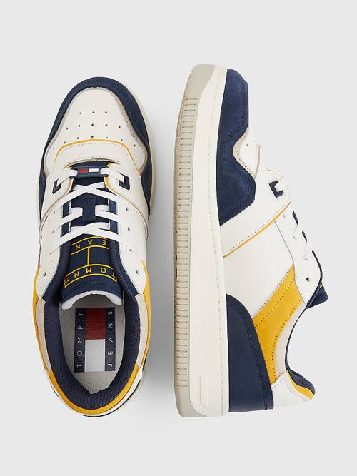 Blue Tommy Hilfiger Colour-Blocked Basket Men's Sneakers | TH208OZX