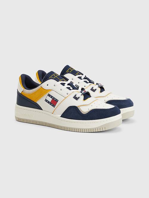 Blue Tommy Hilfiger Colour-Blocked Basket Men\'s Sneakers | TH208OZX