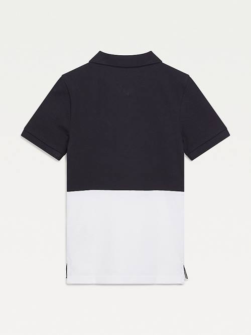 Blue Tommy Hilfiger Colour-Blocked Logo Polo Boys' T Shirts | TH891JIU