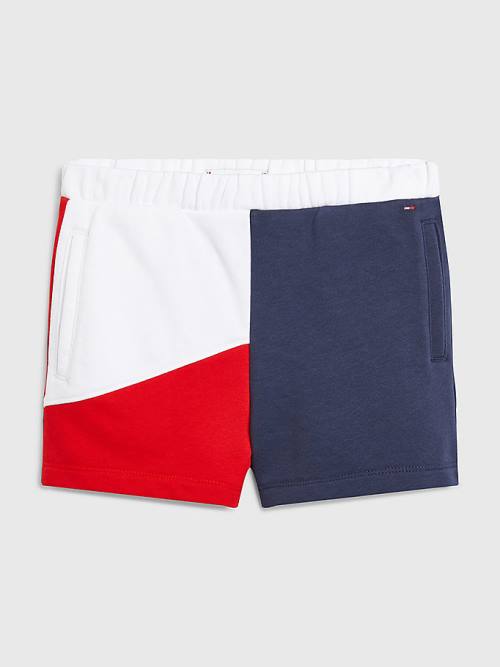 Blue Tommy Hilfiger Colour-Blocked Sweat Girls\' Shorts | TH289VRJ