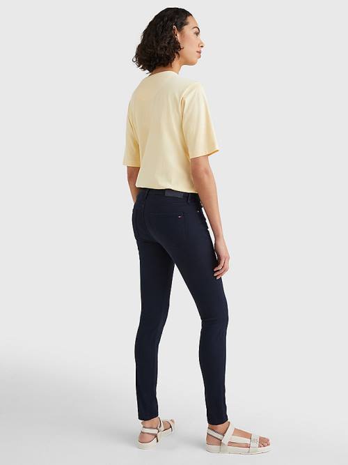 Blue Tommy Hilfiger Como Mid Rise Skinny TH Flex Women's Jeans | TH091GZH