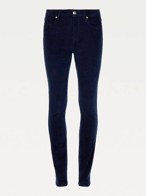 Blue Tommy Hilfiger Como Mid Rise Skinny Corduroy Women's Jeans | TH832UXO