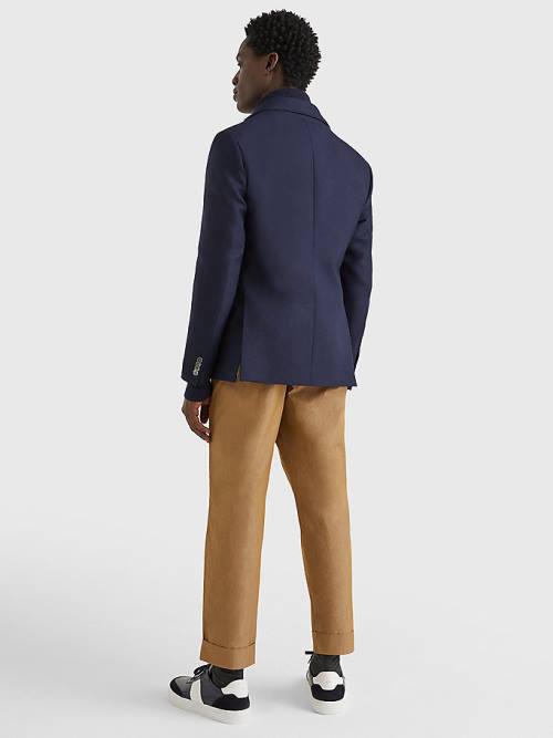 Blue Tommy Hilfiger Constructed Wool Men's Blazers | TH064KQM