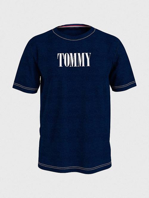 Blue Tommy Hilfiger Contrast Logo Organic Cotton Men\'s Swimwear | TH897SUR