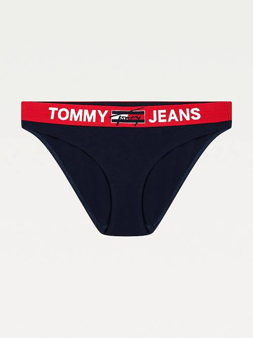 Blue Tommy Hilfiger Contrast Waistband Briefs Women's Underwear | TH175KUH