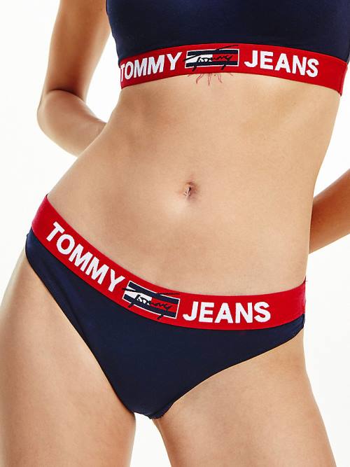 Blue Tommy Hilfiger Contrast Waistband Briefs Women\'s Underwear | TH175KUH