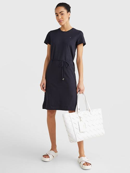 Blue Tommy Hilfiger Cotton Drawstring Women's Dress | TH536RGA