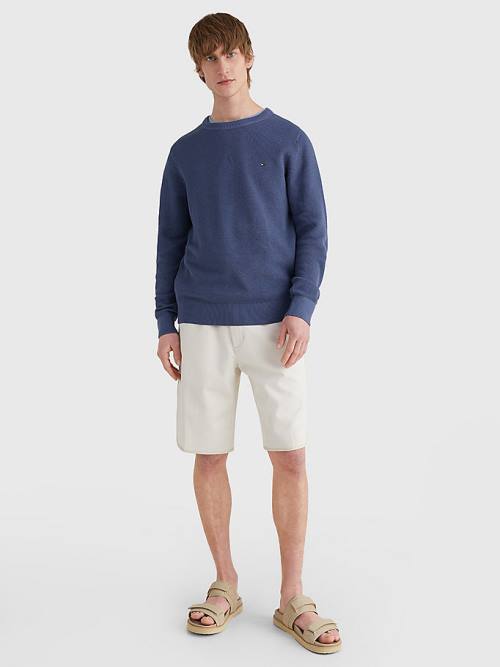 Blue Tommy Hilfiger Crew Neck Jumper Men's Sweaters | TH134YDU