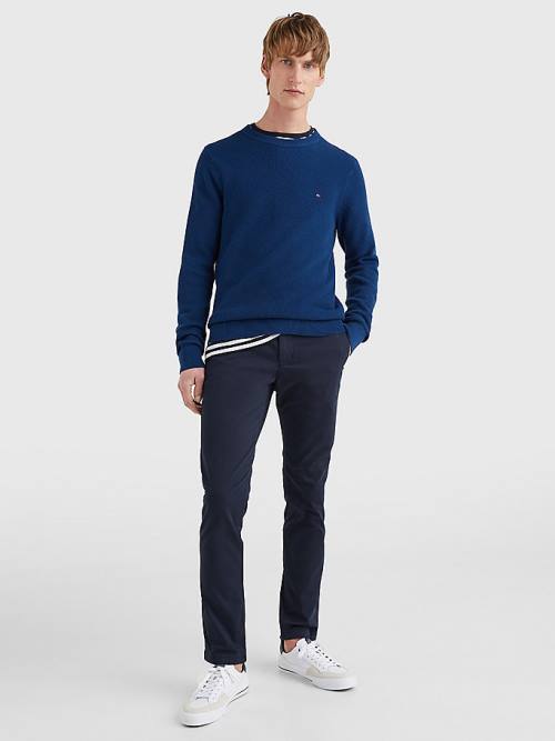 Blue Tommy Hilfiger Crew Neck Jumper Men's Sweaters | TH670CJK