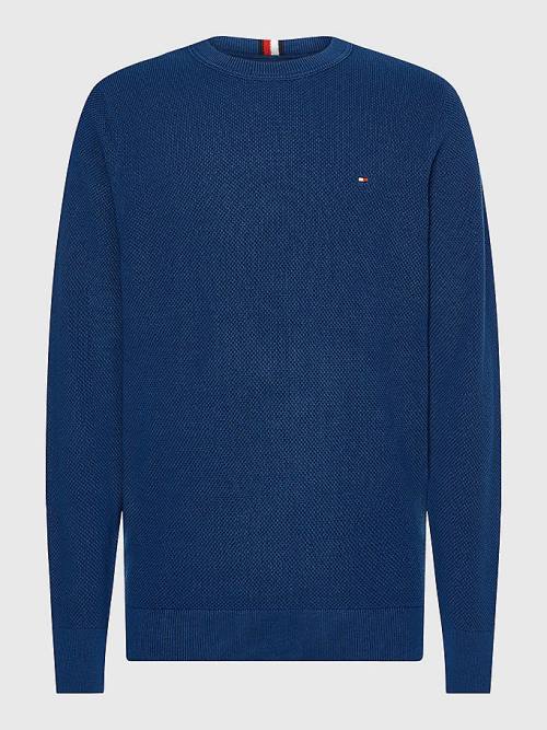 Blue Tommy Hilfiger Crew Neck Jumper Men's Sweaters | TH670CJK