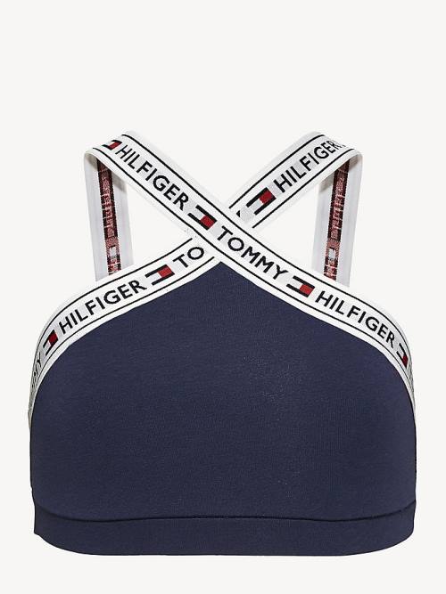 Blue Tommy Hilfiger Crossover Stretch Cotton Bralette Women's Underwear | TH320AQD