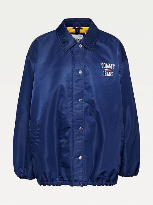 Blue Tommy Hilfiger Curve College Recycled Nylon Women's Jackets | TH964XMD