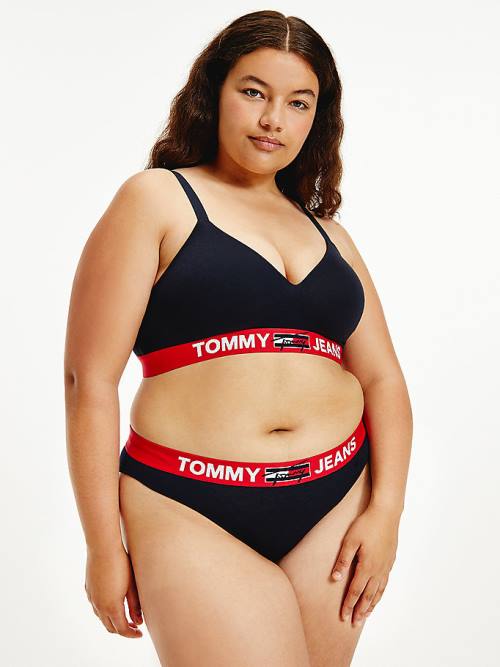 Blue Tommy Hilfiger Curve Contrast Waistband Briefs Women's Underwear | TH531NXP