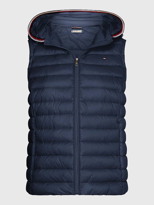 Blue Tommy Hilfiger Curve Down-Filled Quilted Vest Women's Coats | TH195DKX