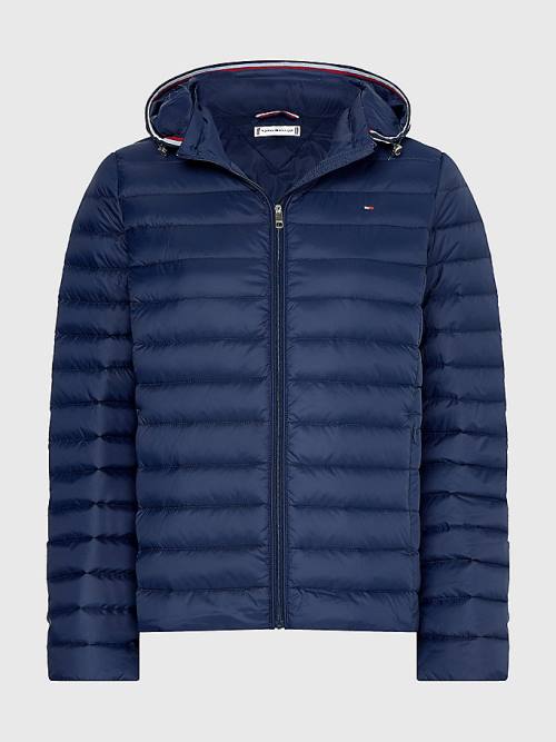 Blue Tommy Hilfiger Curve Essential Removable Hood Down Women's Jackets | TH583SOK