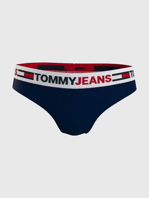 Blue Tommy Hilfiger Curve Logo Waistband Brazilian Briefs Women\'s Underwear | TH023LEV