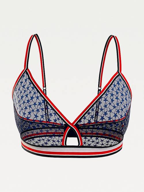 Blue Tommy Hilfiger Curve Mesh Triangle Bralette Women's Underwear | TH250FQU