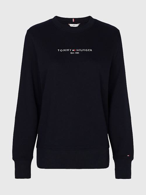 Blue Tommy Hilfiger Curve Organic Cotton Women's Sweatshirts | TH380FMN