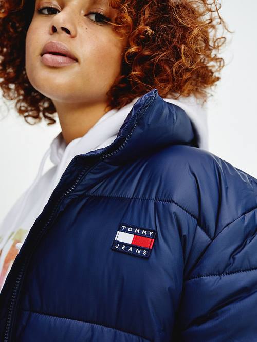 Blue Tommy Hilfiger Curve Recycled Nylon Puffer Women's Jackets | TH186VKB