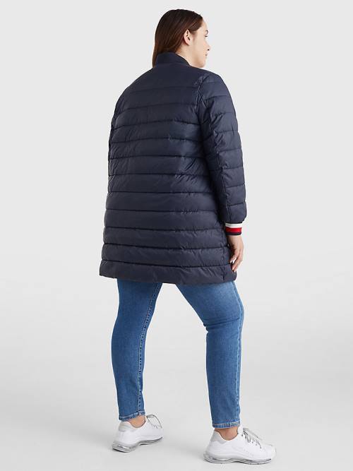 Blue Tommy Hilfiger Curve TH Protect Filled Long Bomber Coat Women's Jackets | TH746FCV