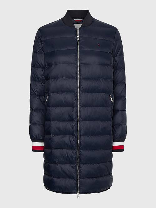 Blue Tommy Hilfiger Curve TH Protect Filled Long Bomber Coat Women's Jackets | TH746FCV