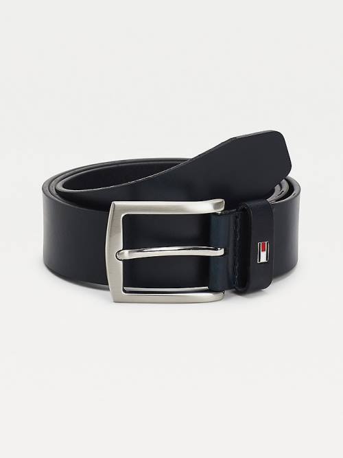 Blue Tommy Hilfiger Denton Leather Men\'s Belts | TH542WXY