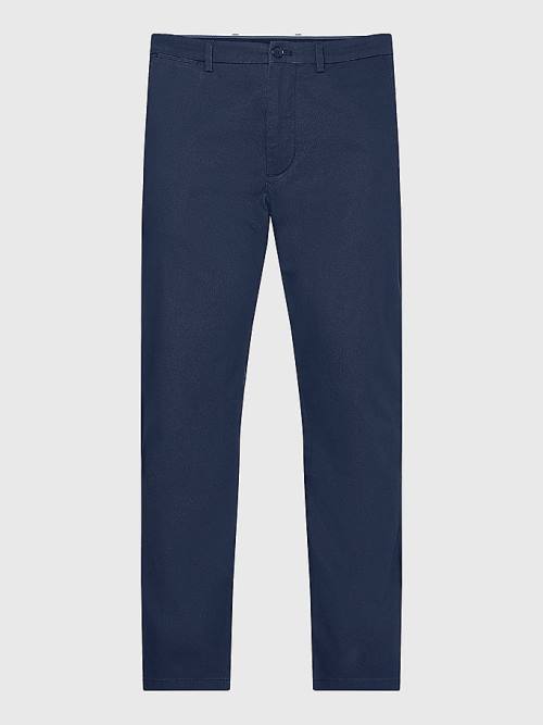 Blue Tommy Hilfiger Denton Printed Straight Fit Men's Pants | TH503MJT