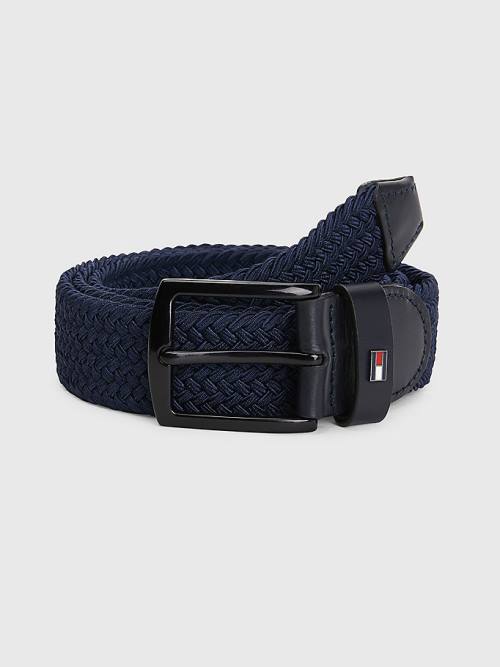 Blue Tommy Hilfiger Denton Stretch Braided Men\'s Belts | TH962DPS