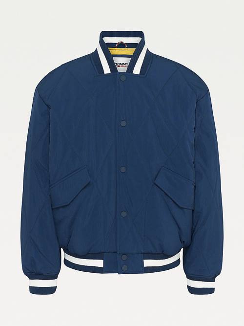 Blue Tommy Hilfiger Diamond Quilted Bomber Men's Jackets | TH948UHX