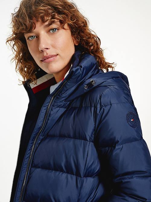 Blue Tommy Hilfiger Down-Filled Padded Women's Jackets | TH731KFH