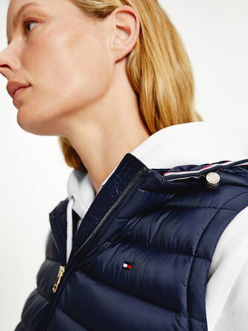 Blue Tommy Hilfiger Down-Filled Quilted Vest Women's Coats | TH528GZA