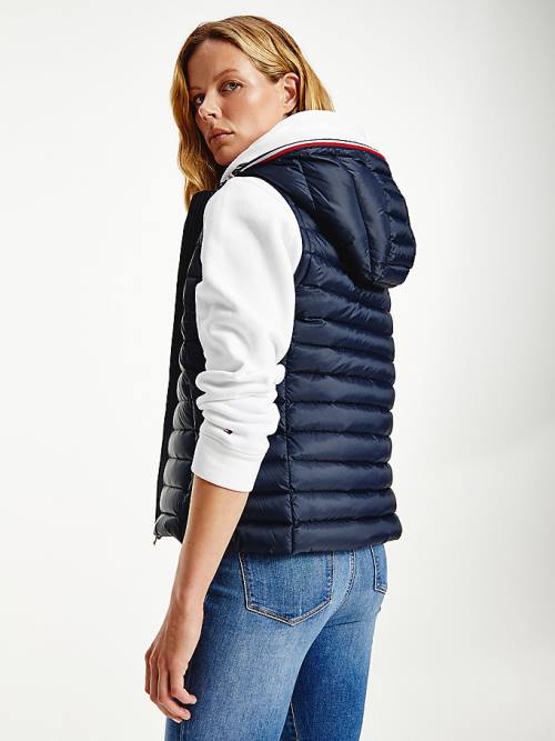 Blue Tommy Hilfiger Down-Filled Quilted Vest Women's Coats | TH528GZA