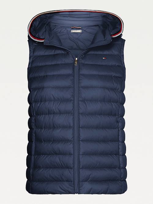 Blue Tommy Hilfiger Down-Filled Quilted Vest Women's Coats | TH528GZA