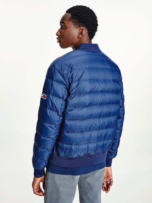 Blue Tommy Hilfiger Down Recycled Quilted Bomber Men's Jackets | TH527UZM