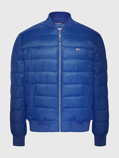 Blue Tommy Hilfiger Down Recycled Quilted Bomber Men's Jackets | TH527UZM