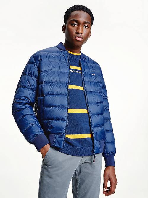 Blue Tommy Hilfiger Down Recycled Quilted Bomber Men\'s Jackets | TH527UZM