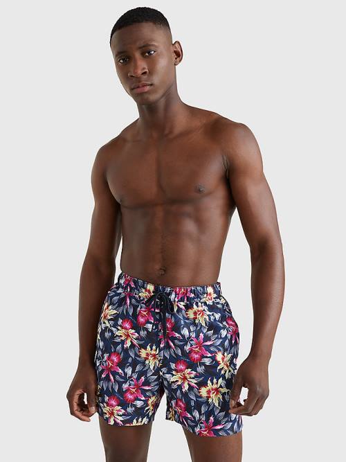 Blue Tommy Hilfiger Drawstring Mid Length Shorts Men's Swimwear | TH256TAO