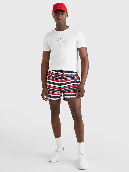 Blue Tommy Hilfiger Drawstring Mid Length Shorts Men's Swimwear | TH634XQP