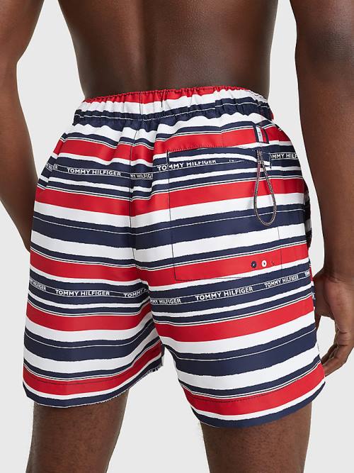 Blue Tommy Hilfiger Drawstring Mid Length Shorts Men's Swimwear | TH634XQP