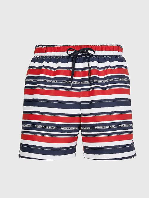 Blue Tommy Hilfiger Drawstring Mid Length Shorts Men's Swimwear | TH634XQP