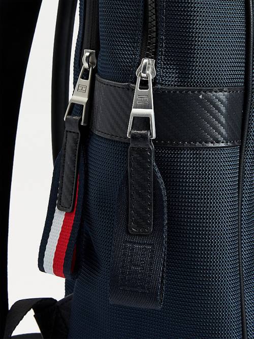 Blue Tommy Hilfiger Elevated Fold-Over Backpack Men's Bags | TH216IXJ